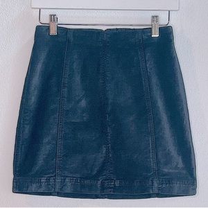 Free People. Size 2. Gun metal black, velvety material. Miniskirt.